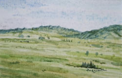 Mountains and Land 22   2022   Watercolour on paper   15 x 10 cm   SGD230