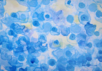 Blue Dots   2015   Acrylic on paper   29.5 x 20.5 cm   SGD600